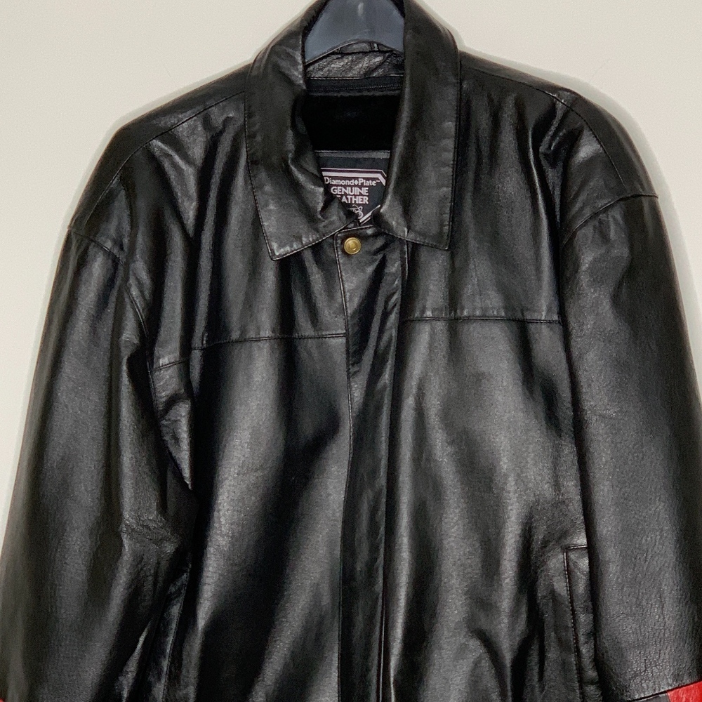 Diamond Plate USA bomber leather coat size 2XL - Picture 3 of 7